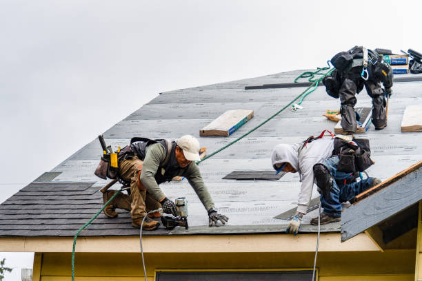 Professional Gutter Installation technician working in Center Line, MI